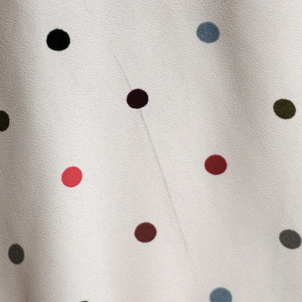 Torrid Harper Blouse Polka Dot Cream Georgette Roll Tab Plus 1X XL (minor flaws)